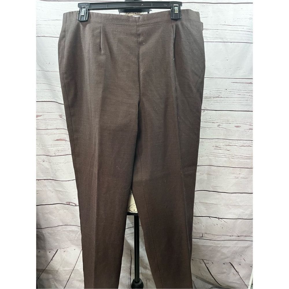 Chadwicks Collection Womens Brown Wool Blend Pleated Front Dress‎ Pants Size 10P